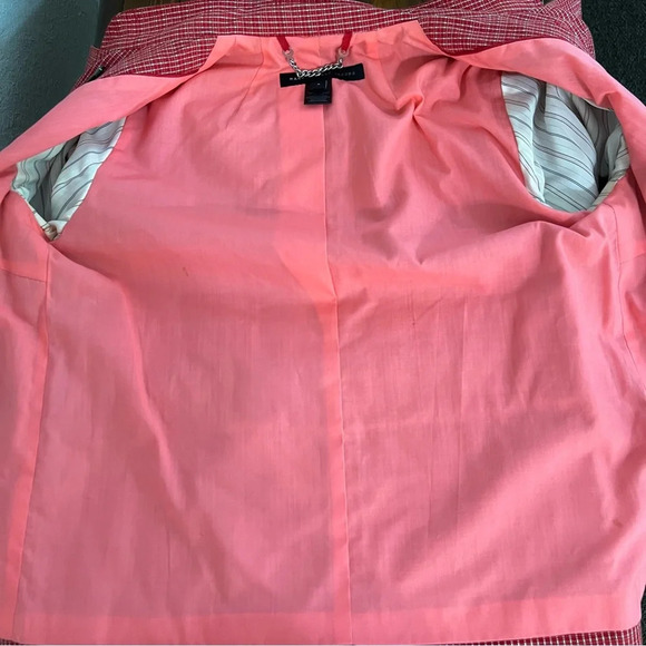 Marc Jacobs Red Tweed Cropped Belted Jacket Sz S - Picture 10 of 12